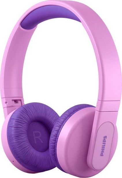 Casti audio over the ear Philips Kids, Lighting, Bluetooth, autonomie 28 ore, roz