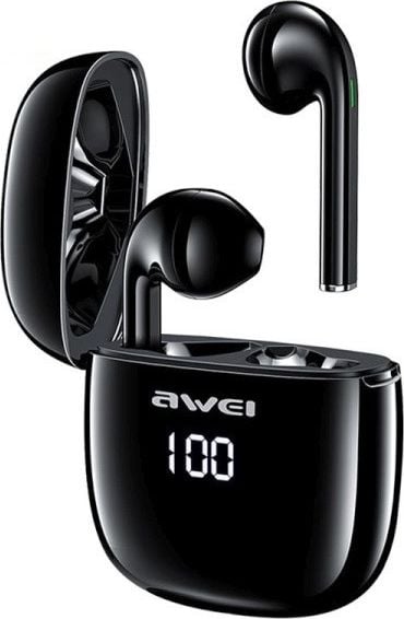 Casti Audio Wireless Awei ,versiune Bluetooth 5.0 ,carcasa Cu Functie De Incarcare ,negru- T28p