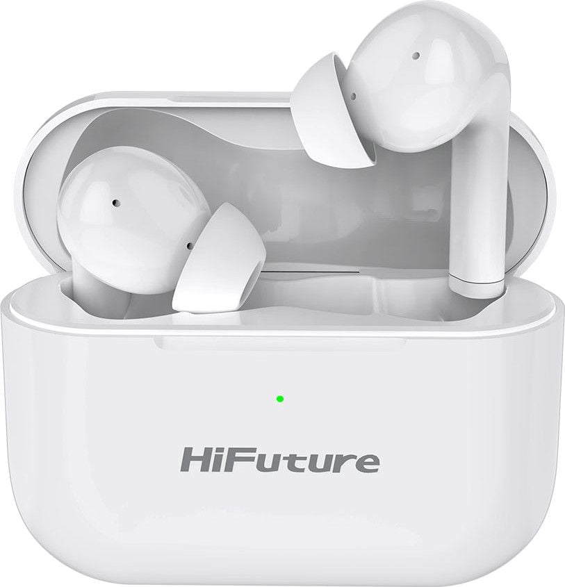 Casti Bluetooth 5.0 HiFuture TureAir ANC - Black TWS Earbuds, Microfon, raspundere si respingere apel, Accesare vocala Siri sau Google Assistance, HD Voice, Control media, Touch pe casca, Alb