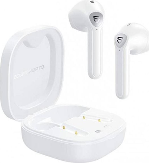 Casti Bluetooth Soundpeats True Air 2 by TANAT, Qualcomm 3040, Wireless, Voice Assistant, Bluetooth 5.2, Alb