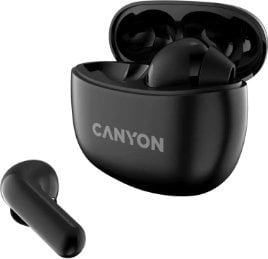 Căști Canyon CANYON TWS-5, căști Bluetooth, cu microfon, BT V5.3 JL 6983D4, răspuns în frecvență: 20Hz-20kHz, acumulator EarBud 40mAh*2+Carcasă de încărcare 500mAh, lungime cablu tip C 0.24m, dimensiune: 58.915*522 *25,5 mm, 0,036 kg, negru