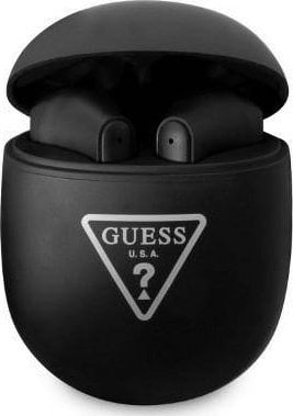 Căști Guess Căști Bluetooth Guess GUTWST82TRK TWS + stație de andocare negru/negru Triangle Logo standard