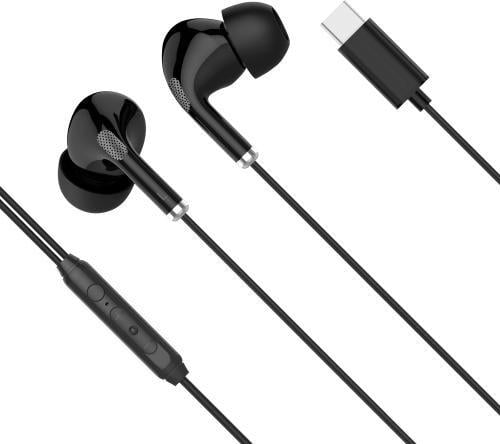 Casti in ear cu fir USB-C Kruger&Matz C1 cu microfon KMPC1, negru