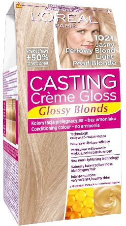 Vopsea de par semi-permanenta fara amoniac L&apos;Oreal Paris Casting Creme Gloss Glossy Princess 10.21 Blond Deschis Perlat, 180 ml