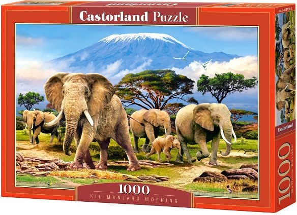 Castorland CASTOR 1000 EL Elefanți pe fundalul Kilimanjar - 103188