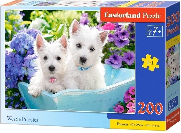 Puzzle Castorland - Westie Puppies, 200 piese (222032)