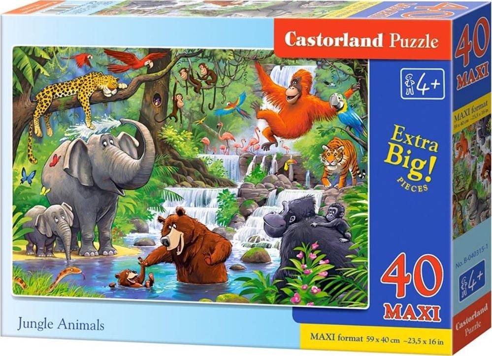 Castorland Puzzle 40 maxi - Animale din Jungle CASTOR