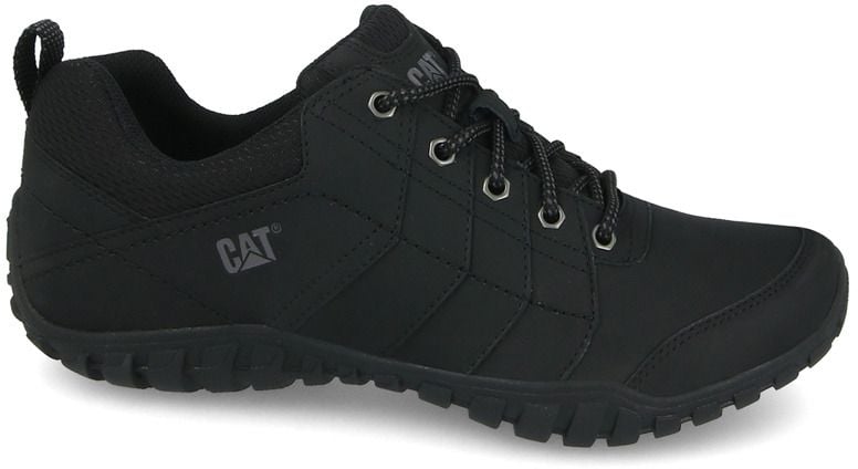 CAT, Pantofi sport din piele si material textil Instruct, Negru, 41