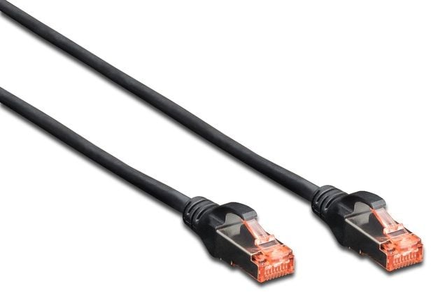 CAT6 cablu patch, S-FTP, 3m, negru, 10 bucăți (DK-1644-030-BL-10)