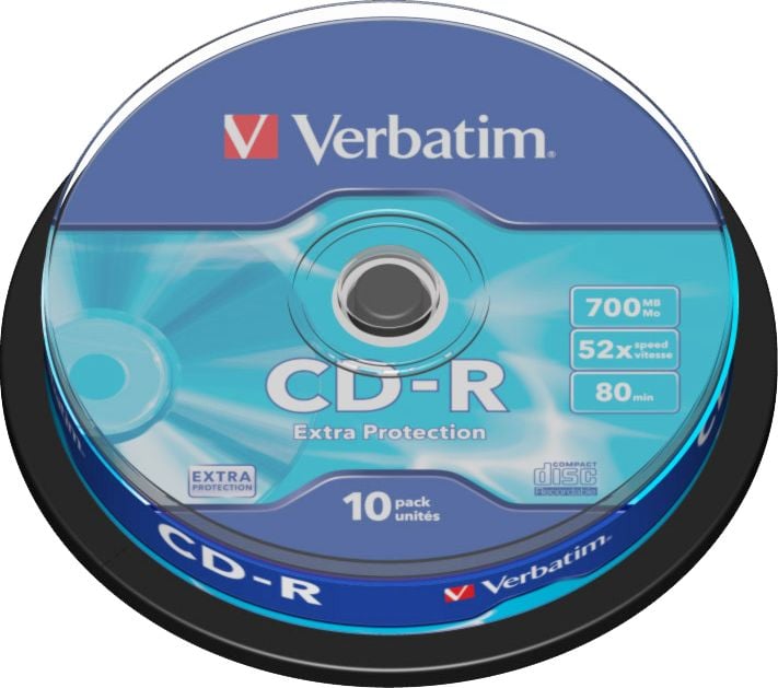 CD-R Verbatim DATALIFE 52X 700MB 10PK SPINDLE EXTRA PROTECTION (43437)