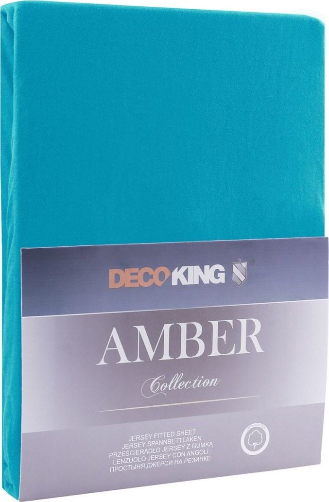 Cearceaf decoking Amber Marine din bumbac 200-220x200+30 cm