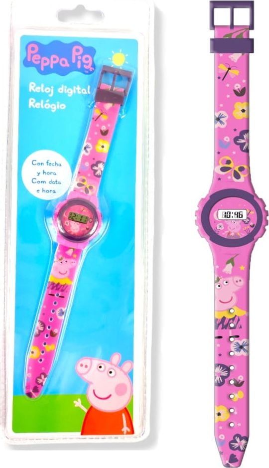 Ceasuri copii - Ceas de mana fete, Peppa Pig, digital, roz, 3 ani +