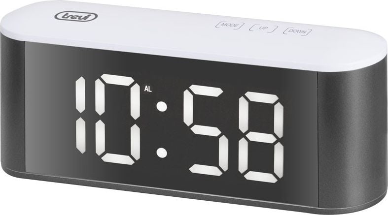 Ceasuri decorative - Ceas de masa cu alarma, termometru EC883 ,negru, Trevi