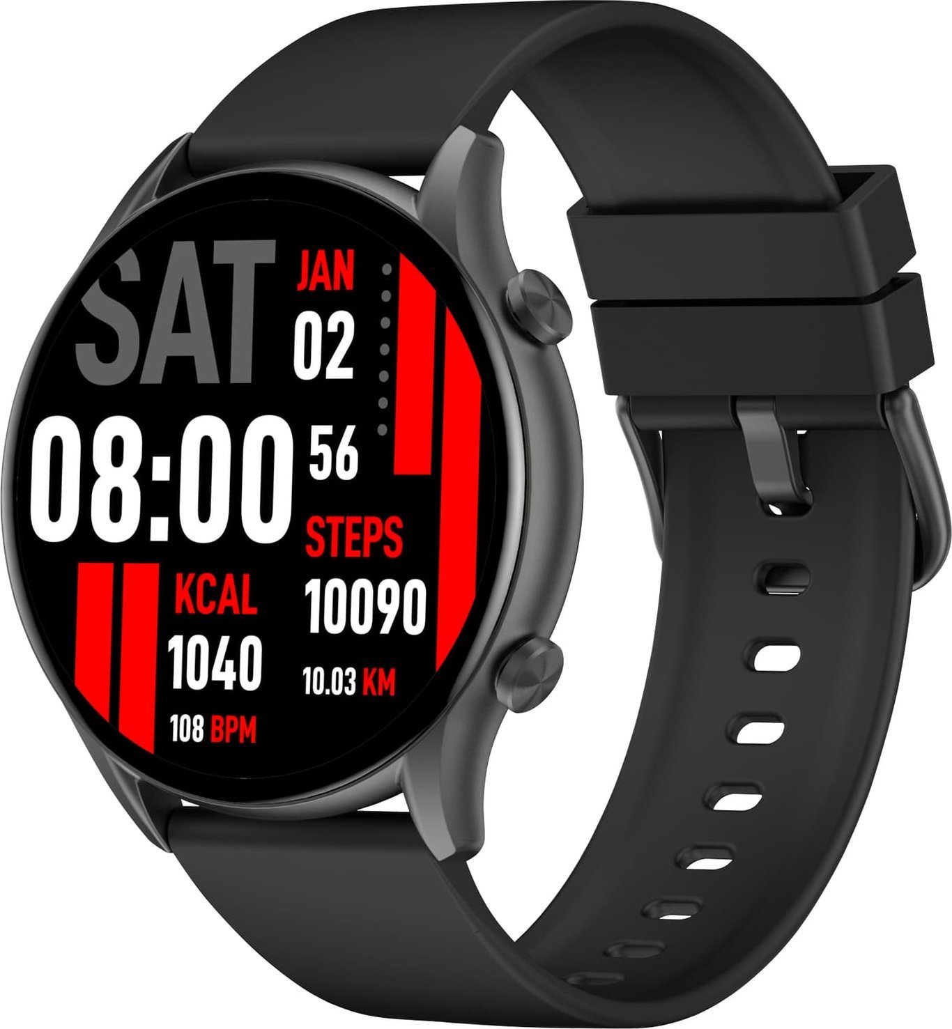 Ceas inteligent KIESLECT SMARTWATCH KIESECT KR NEGRU