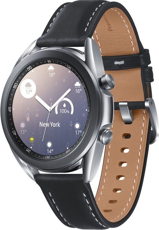 Ceas inteligent Samsung Galaxy Watch 3 Mystic Silver 41 mm LTE negru și maro (SM-R855FZSAEUE)