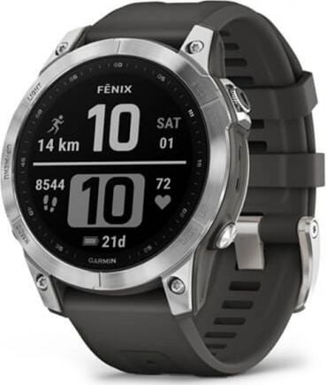 Smartwatch - Ceas Smartwatch Garmin Fenix 7, 47 mm, Silver/Graphite