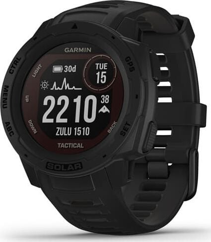 Ceas smartwatch Garmin Instinct Solar, Tactical Edition, GPS, Black