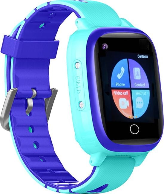 Ceas smartwatch pentru copii, Garett, Silicon, Compatibil cu Android/iOS, 1.30`, Albastru