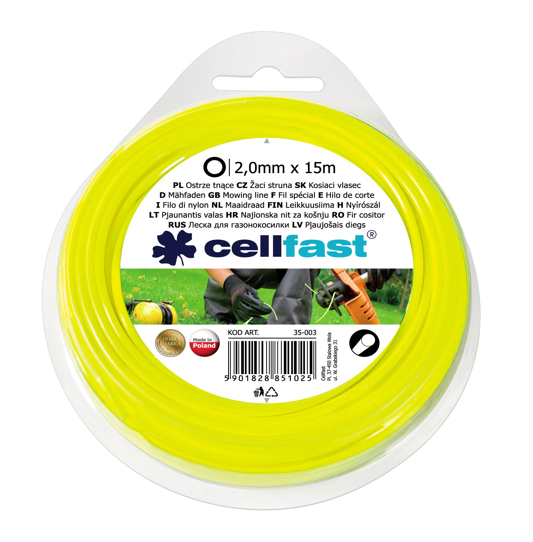 Fir pentru cosit profesional rotund 2.0mmx15m Cellfast