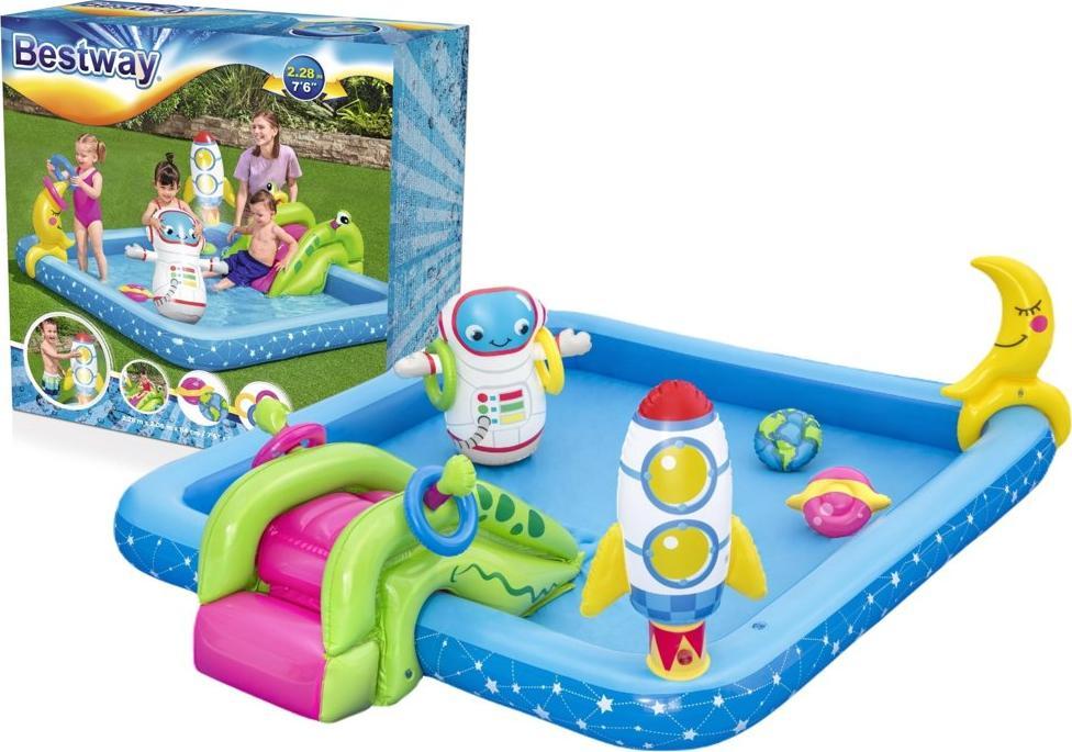 Centru de joaca gonflabil pentru copii Bestway, Little Astronaut Play Center, 228 x 206 x 84 cm