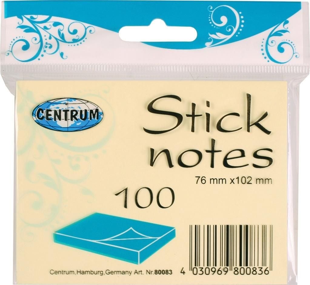 Centrum Sticky Notes 76x102mm 100K. 80083