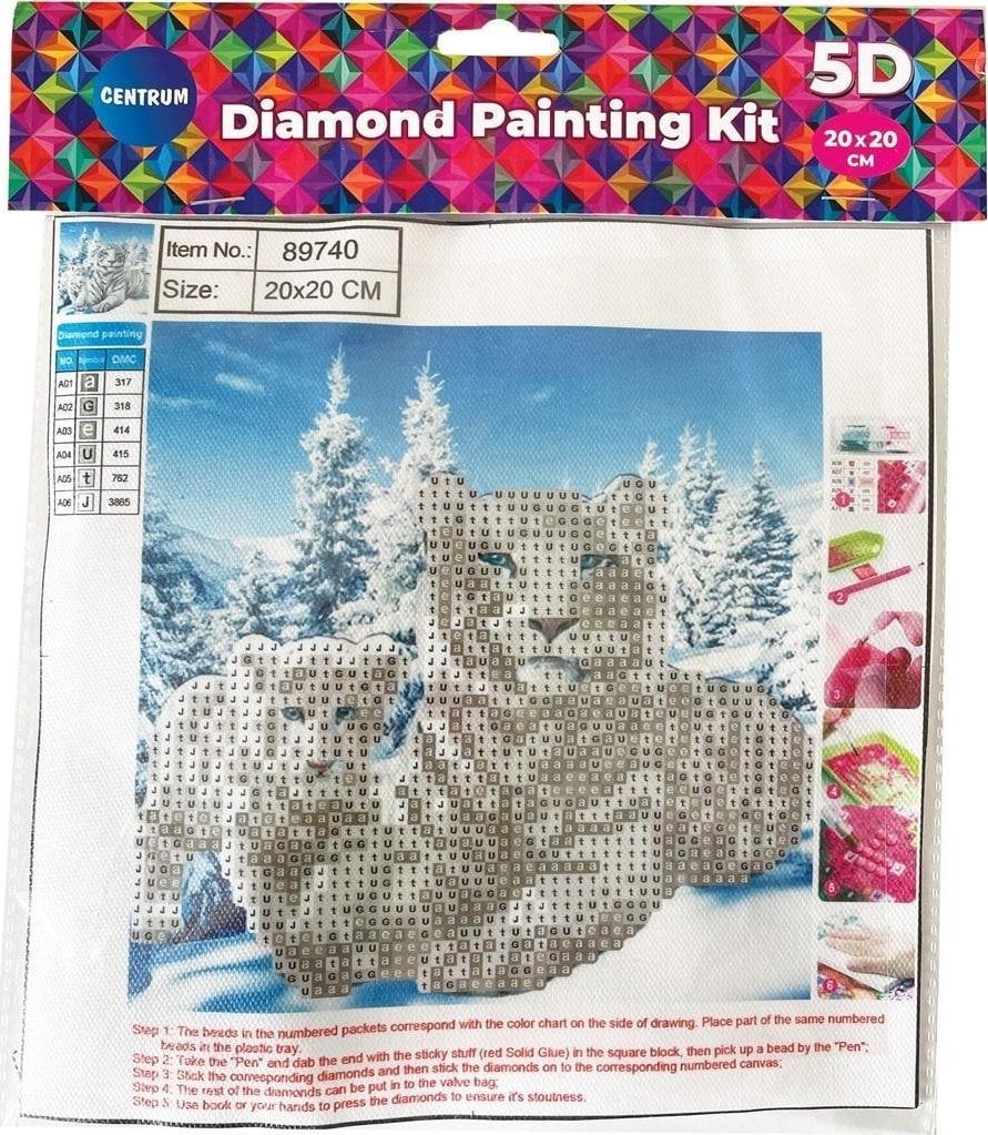 Center Diamond Mozaic 5D 20x20cm Panthera 89740