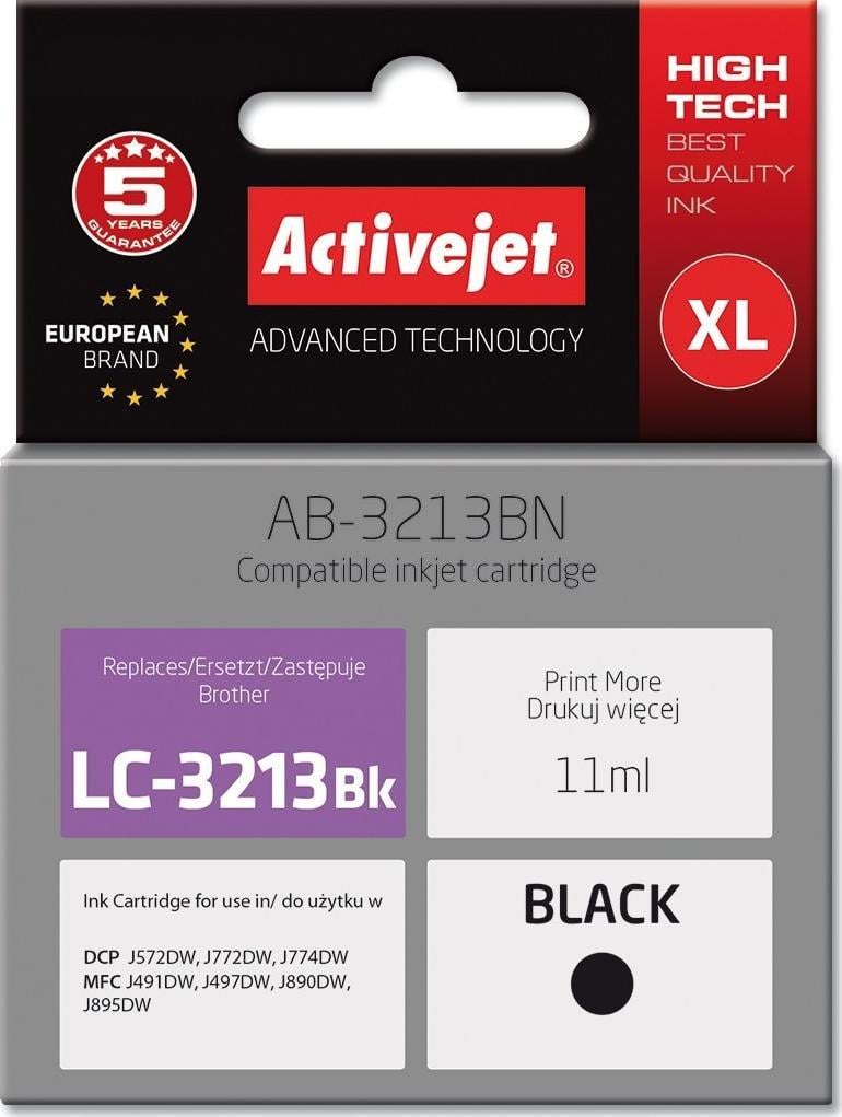 Cerneală Activejet Cerneală Activejet AB-3213BN (înlocuitor Brother LC3213BK; Supreme; 11 ml; negru)