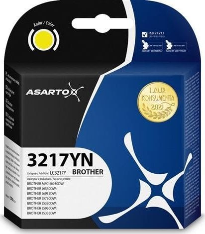 Cerneală Asarto Cerneală Asarto pentru Brother 3217YN | LC3217Y | 550 pagini | galben