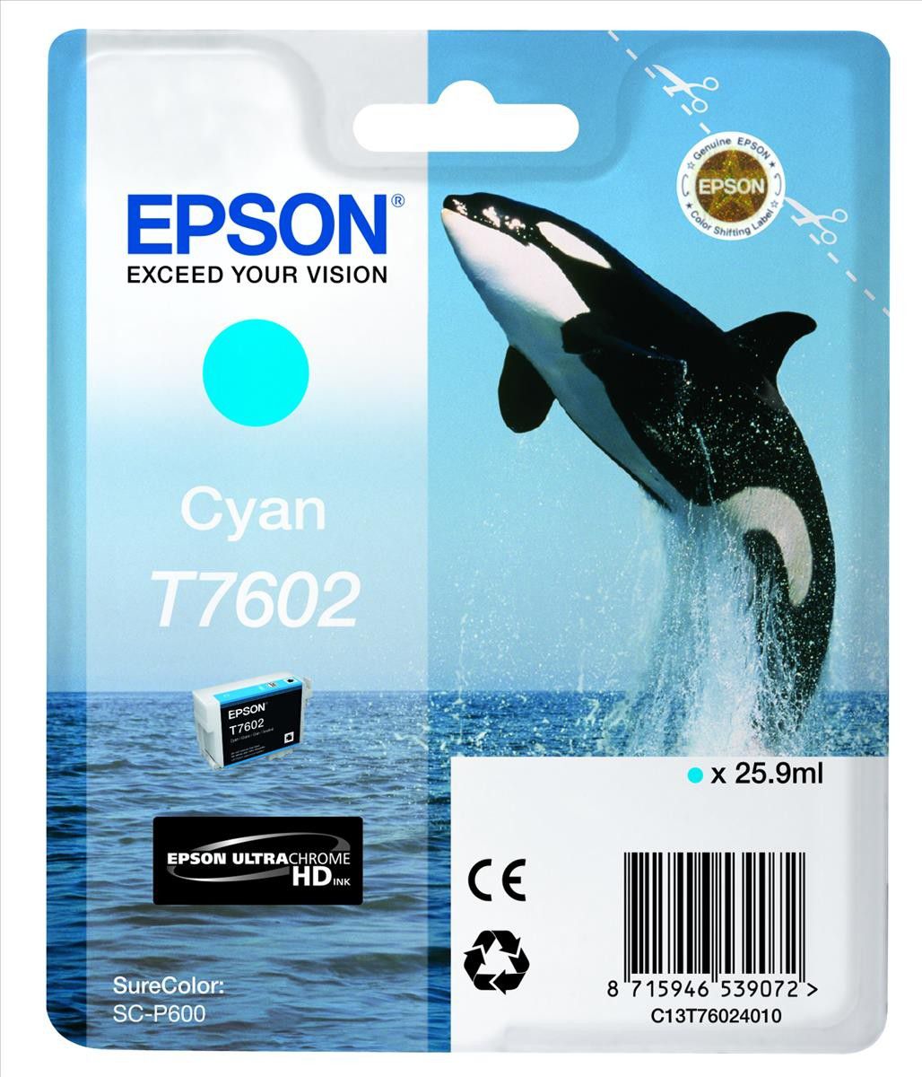 Cerneală Epson T7602 Cerneală UltraChrome HD (cian)