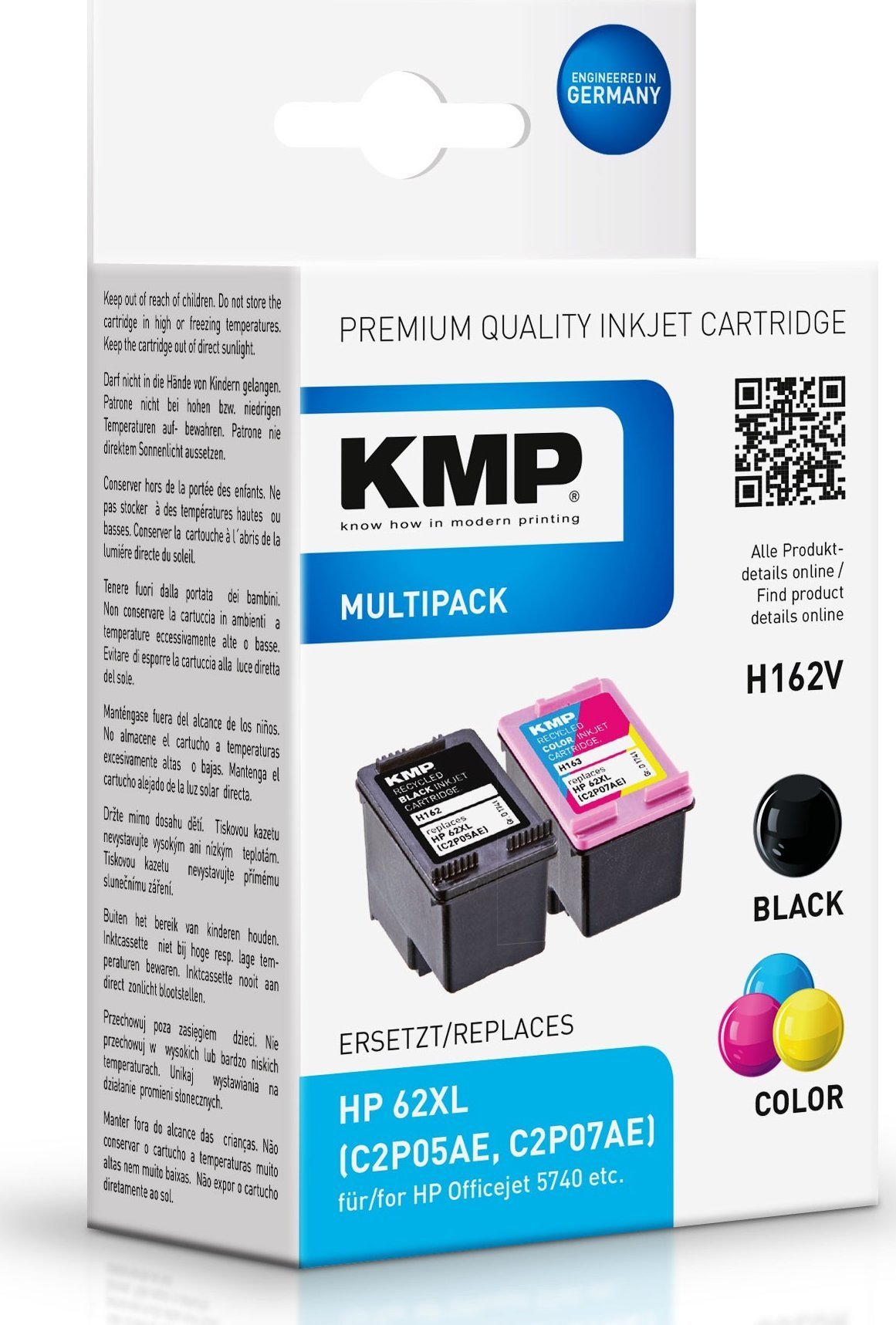 Cerneală KMP KMP H162V Pachet promoțional BK/color comp. cu HP C2P05AE/C2P07AE