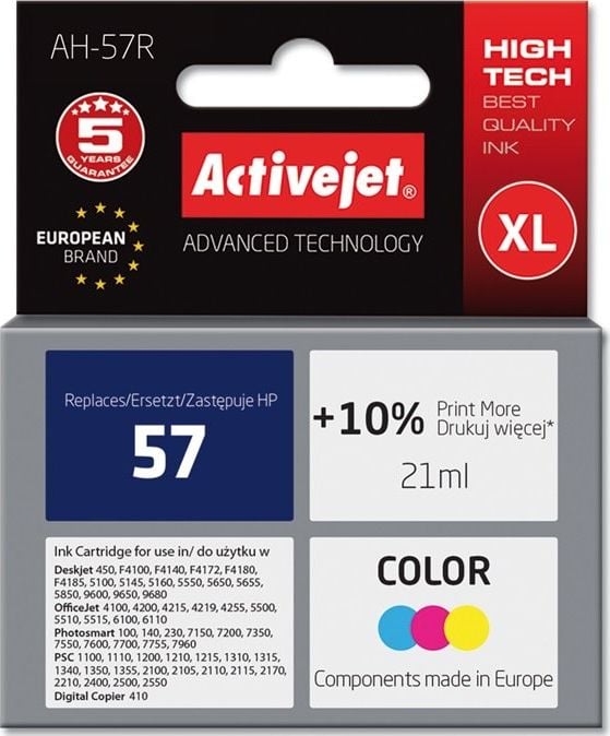 Cerneală Activejet Cerneală Activejet Activejet AH-57R (înlocuitor HP 57 C6657AE; Premium; 21 ml; culoare)