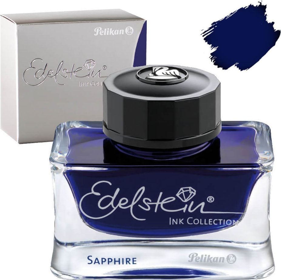 Cerneala premium Edelstein, borcan 50ml, culoare albastru safir