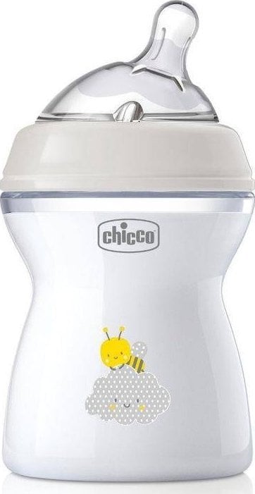 Chicco CHICCO_NaturalFeeling Flacon din plastic 250ml cu tetina de silicon debit mediu 2m+