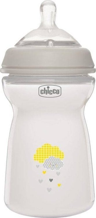 Chicco CHICCO_NaturalFeeling Flacon din plastic 330ml cu tetina de silicon flux rapid 6m+