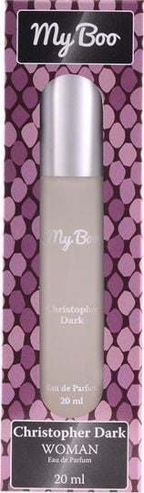 Christopher Dark My Boo EDP 20 ml se traduce în română ca Christopher Dark My Boo Apă de Parfum 20 ml.