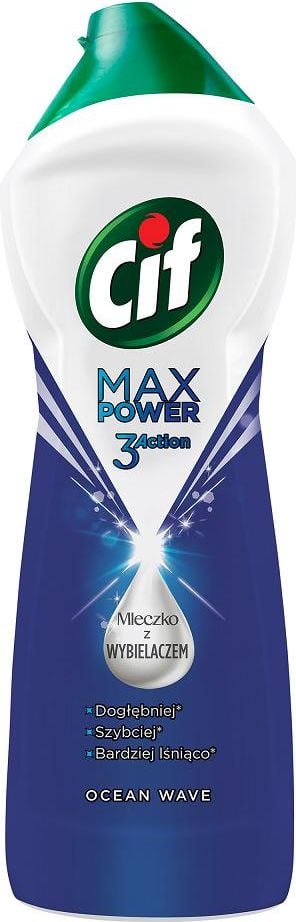 Crema de curatat universala Cif Max Power 3 Actions Cream with Bleach Ocean Wave , 1001 ml