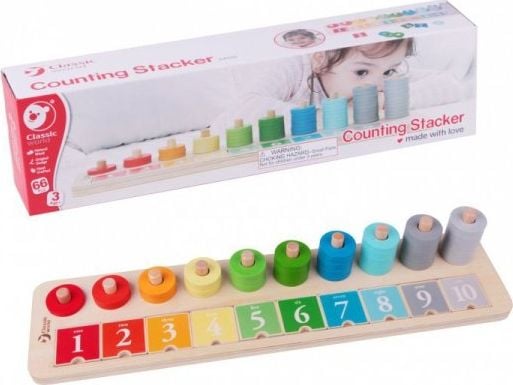 Classic World CLASIC WORLD Blocuri de puzzle Învățare numărătoare și culori pentru copii 66 el.