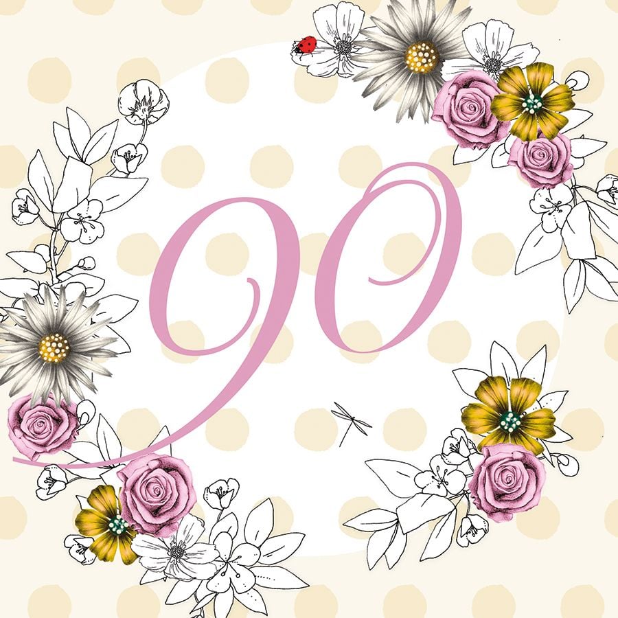 Clear Creation Card Swarovski pătrat Ziua de naștere 90 de flori