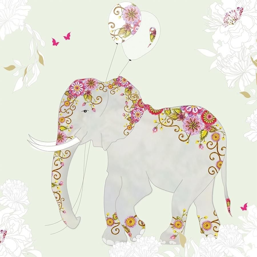 Clear Creation Card Swarovski pătrat elefant cu baloane (CL0513)