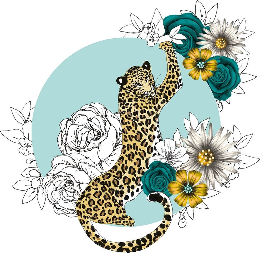 Clear Creation Card Swarovski Square Cheetah Flowers (CL1424)