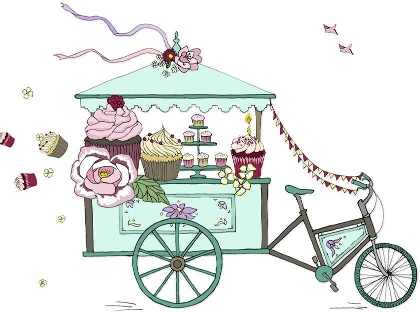 Clear Creation Pass Bicicletă pătrată Swarovski cu cupcakes (CL2403)