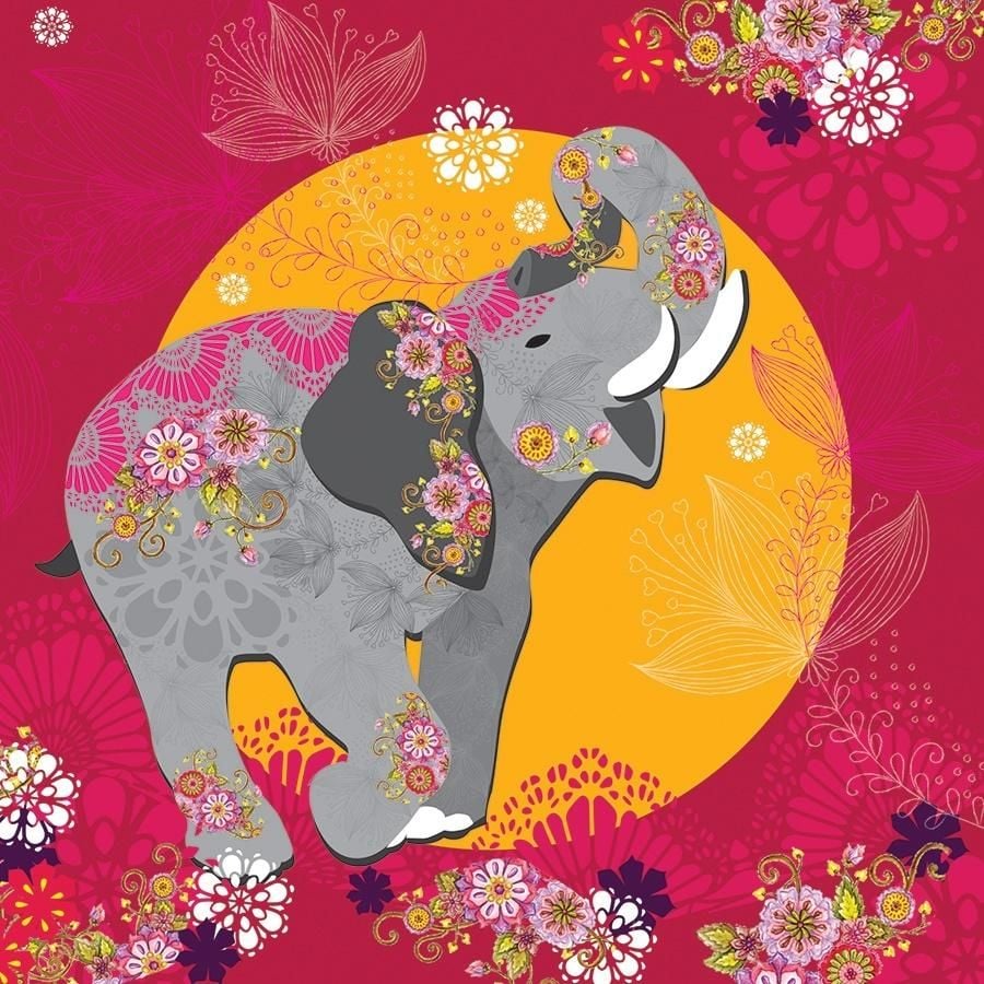 Clear Creation Card Swarovski Square Elephant (CL0705)
