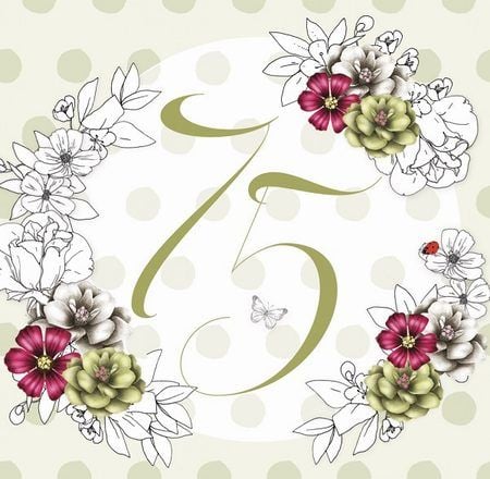 Clear Creation Card Swarovski pătrat Ziua de naștere 75 de flori