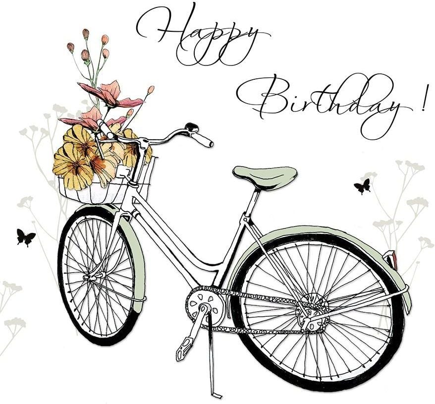 Felicitare de zi de naștere pentru bicicletă pătrată Swarovski Clear Creation (CL1212)