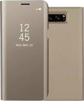 Husa Tip Carte S View Mirror Huawei P40 Pro ,gold ,cu Functie Stand