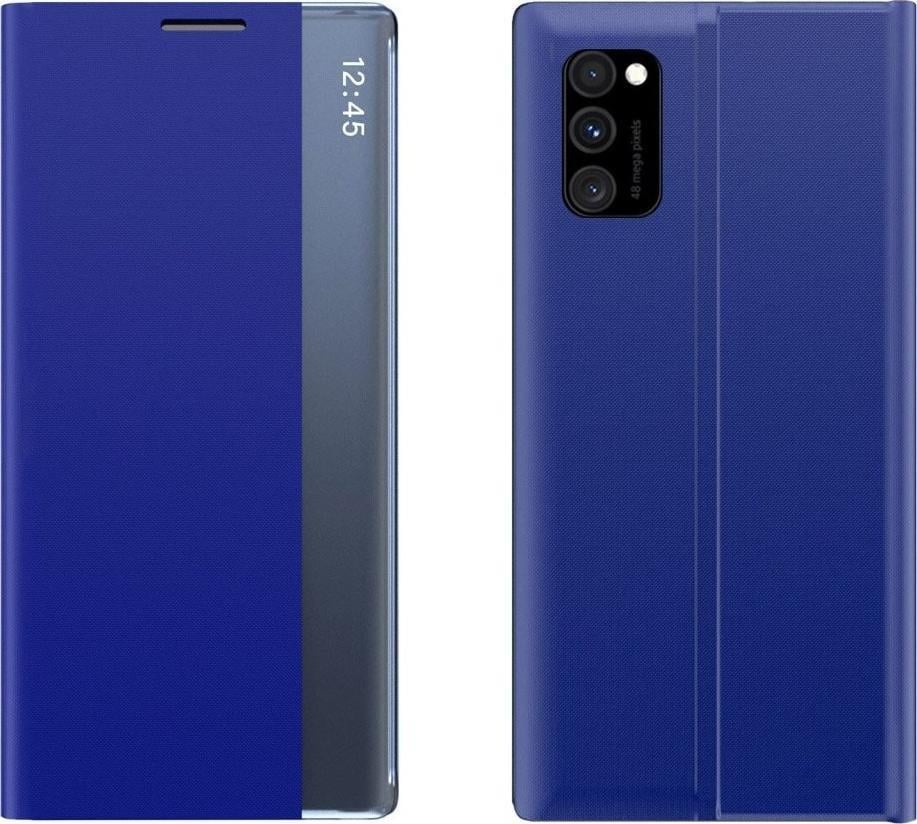 Clear View New Sleep Case pokrowiec etui z klapką z funkcją podstawki Poco M4 Pro 5G niebieski