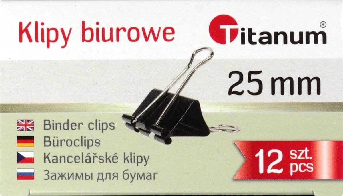 Cleme de birou din titan 25 mm 12 buc (397823)