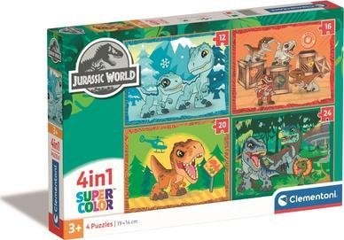 Clementoni CLE puzzle 4in1 SuperColor Jurassic World 21521