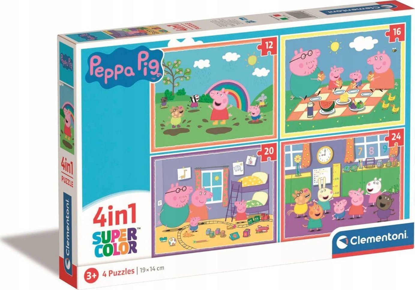 Clementoni CLE puzzle 4in1 SuperColor Peppa Pig 21516