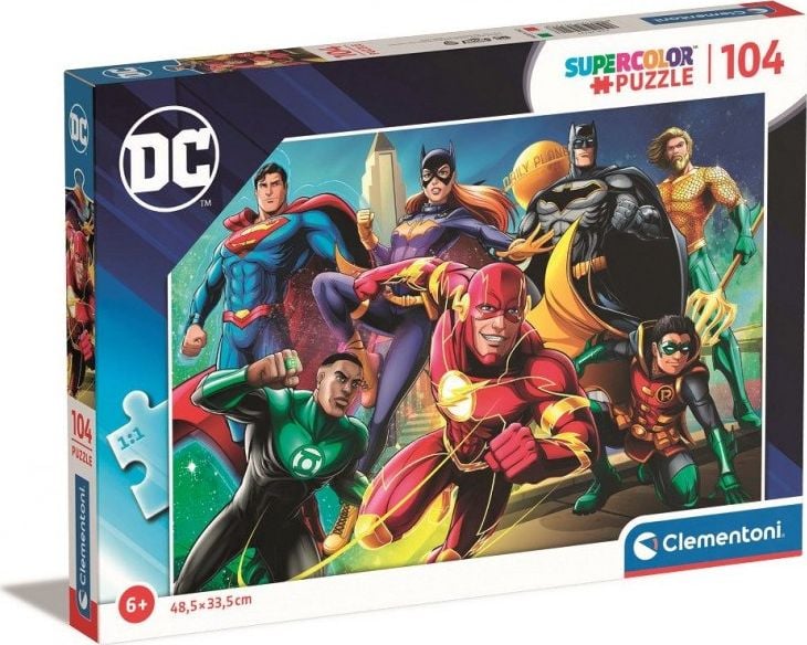 Puzzle Clementoni, Super Color DC Comics, 6 ani+, 104 piese